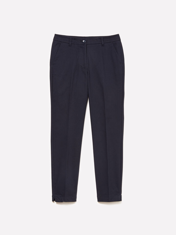 Dark blue slim fit chinos - women's chino trousers - Dark Blue | Sisley image number 5
